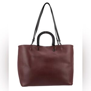 Coach Burgundy Rogue Tote with damage